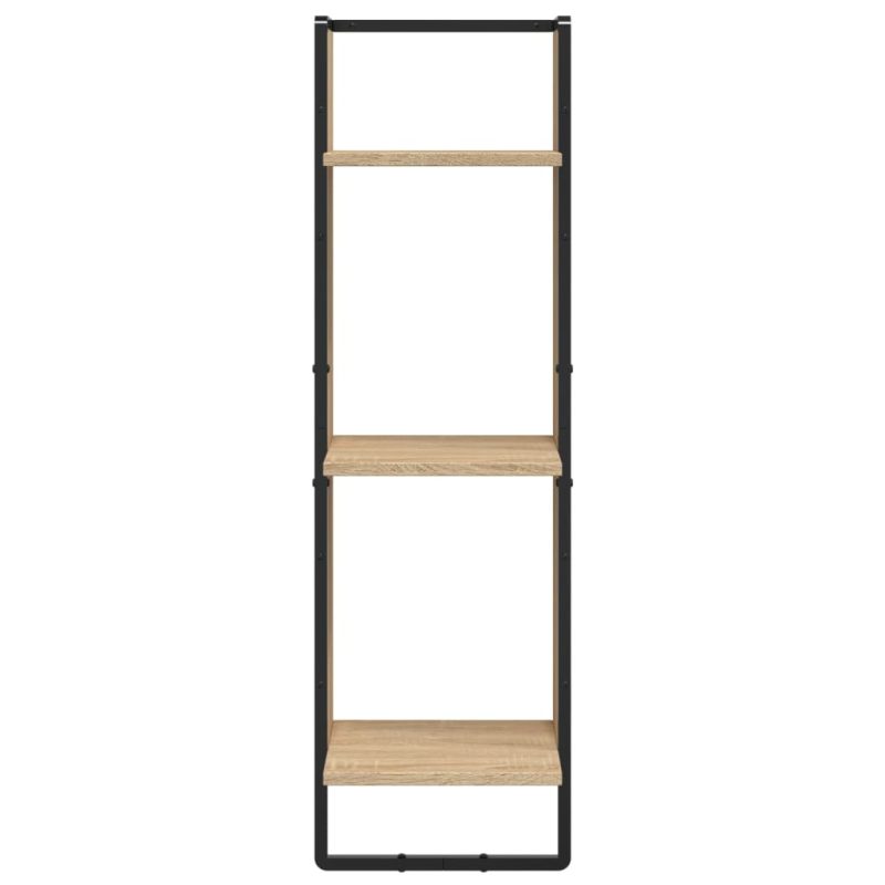 Zidna polica s 3 razine Boja hrasta 30x25x100 cm drvena - Slika 4
