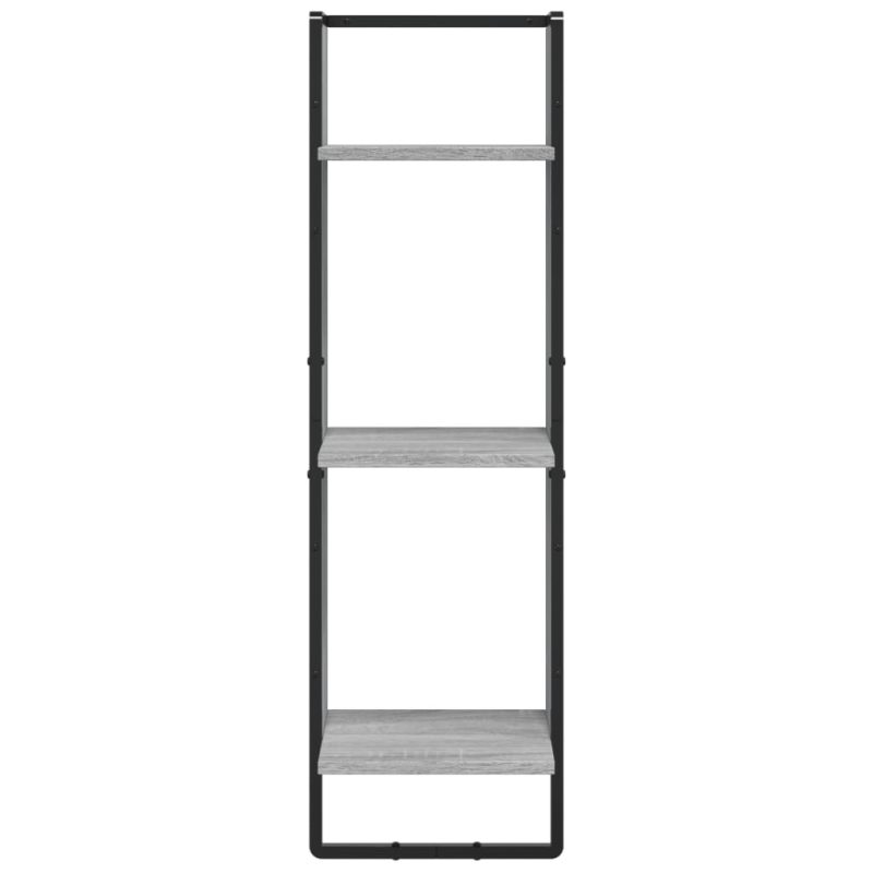 Zidna polica s 3 razine sivog hrasta sonome 30x25x100 cm drvena - Slika 4