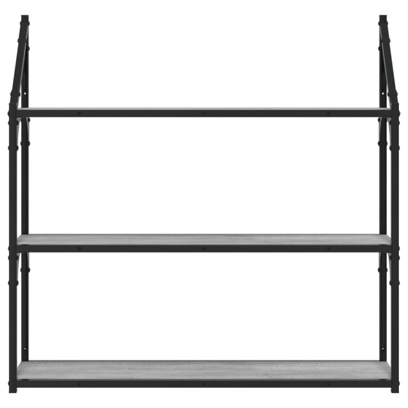 Zidna polica s 3 razine sivog hrasta sonome 80x21x78
