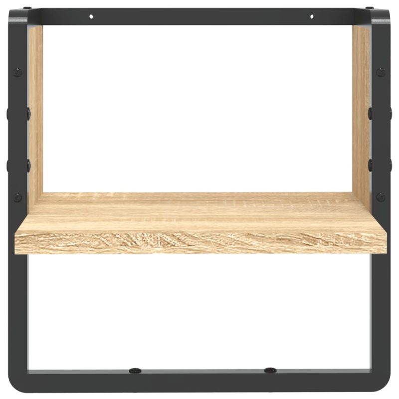 Zidna polica s prečkom boja hrasta sonome 30 x 25 x 30 cm - Slika 4