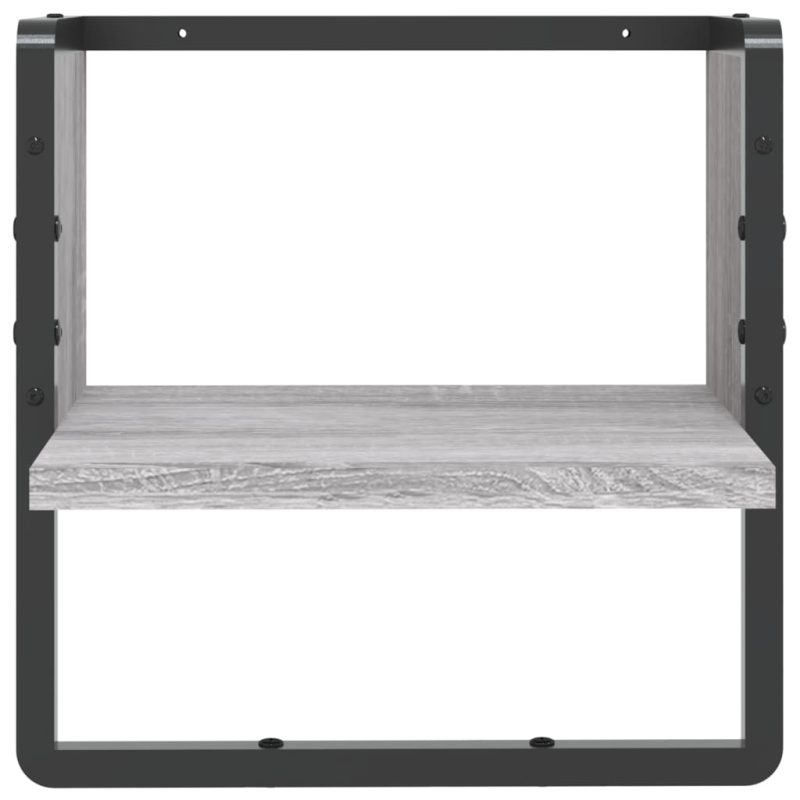 Zidna polica s prečkom boja hrasta sonome 30 x 25 x 30 cm - Slika 4