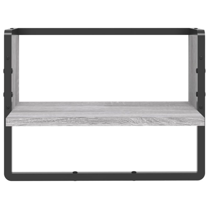 Zidna polica s prečkom boja hrasta sonome 40x25x30 cm - Slika 4