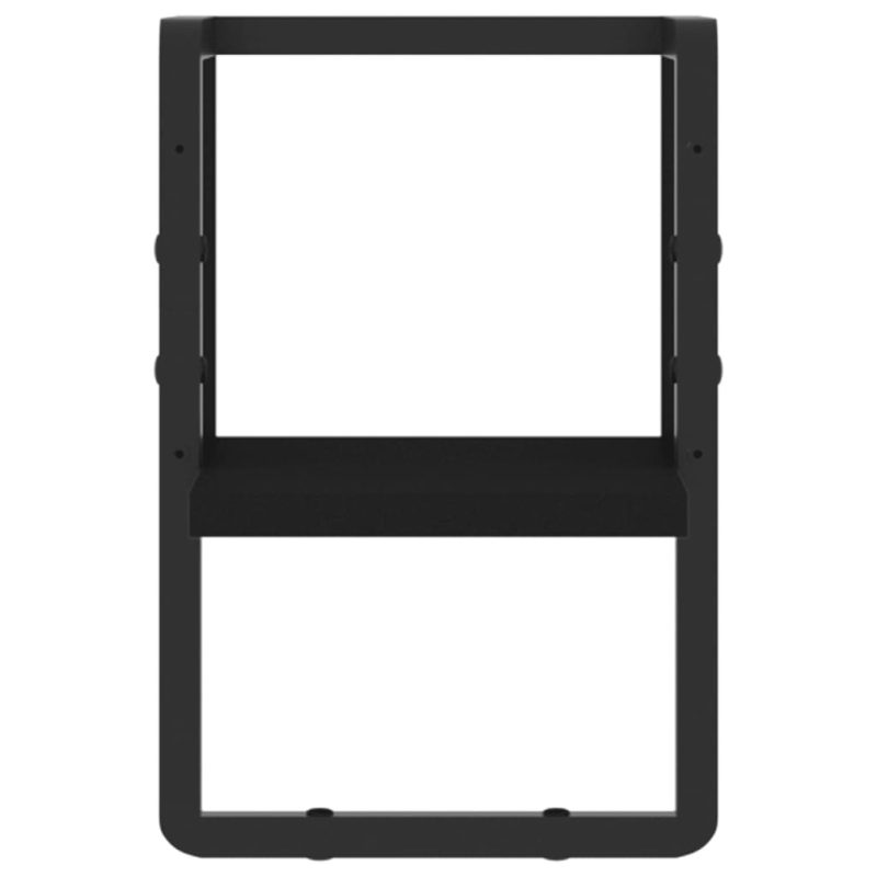 Zidna polica s prečkom crna 20x25x30 cm - Slika 4