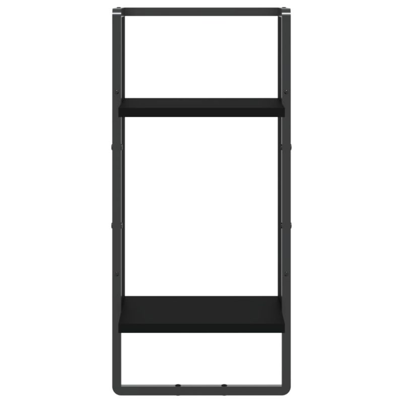 Zidna polica s prečkom crna 30 x 25 x 65 cm - Slika 4