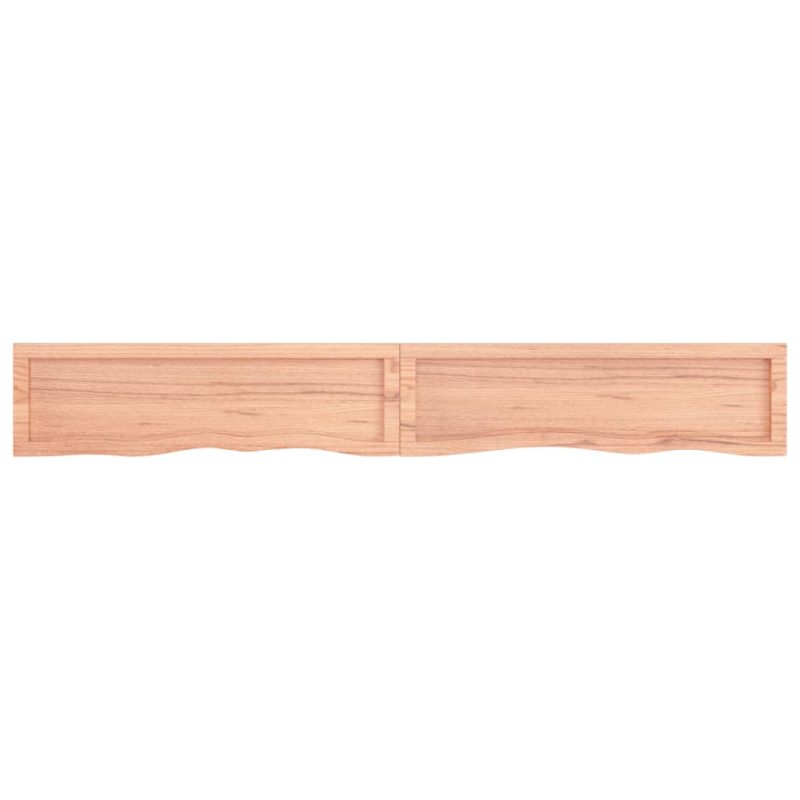Zidna polica svjetlosmeđa 200x30x(2-4) cm obrađena hrastovina - Slika 3