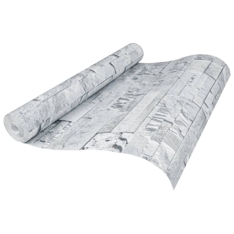 Zidna tapeta 3D s izgledom kamena svjetlosiva - Slika 3