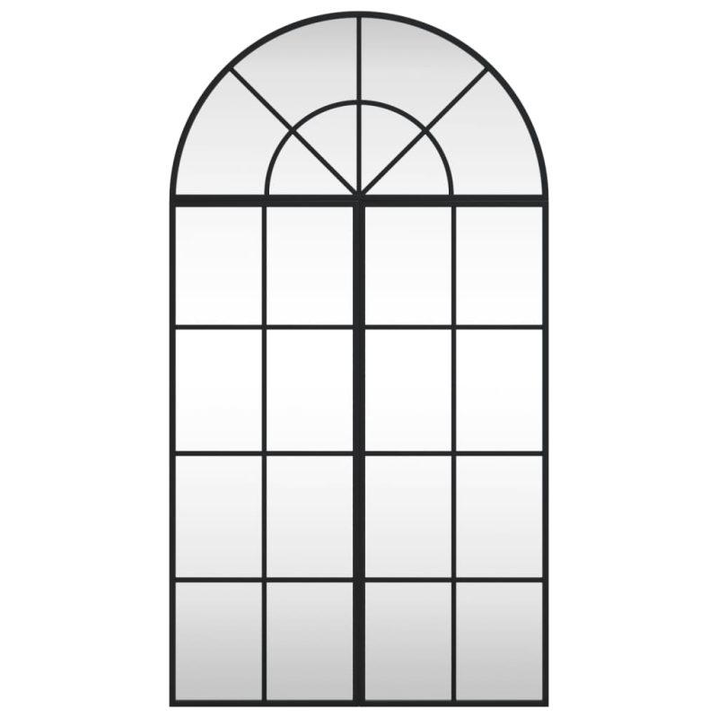 Zidno ogledalo crno 60x110 cm lučno željezno - Slika 3