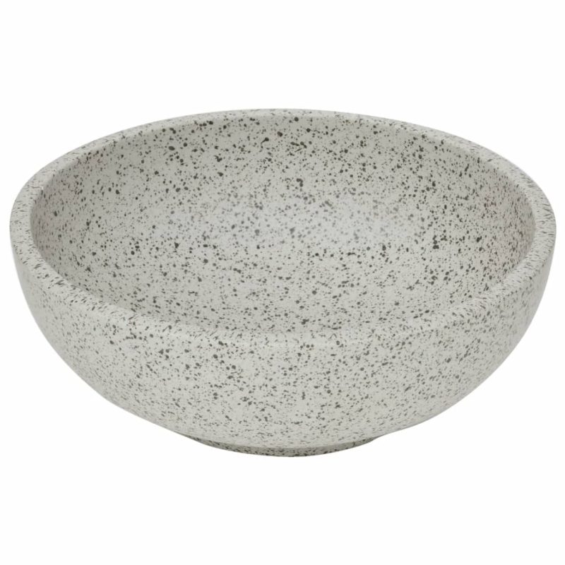 Nadgradni umivaonik sivi okrugli Φ 41 x 14 cm keramički - Slika 3