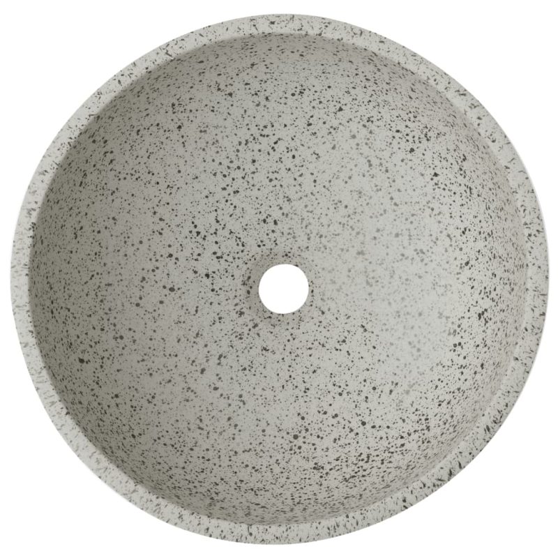 Nadgradni umivaonik sivi okrugli Φ 41 x 14 cm keramički - Slika 4