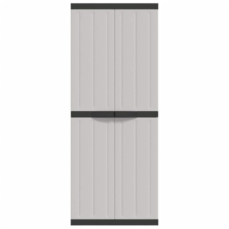 Vanjski ormarić za pohranu sivo-crni 65 x 37 x 165 cm PP - Slika 4