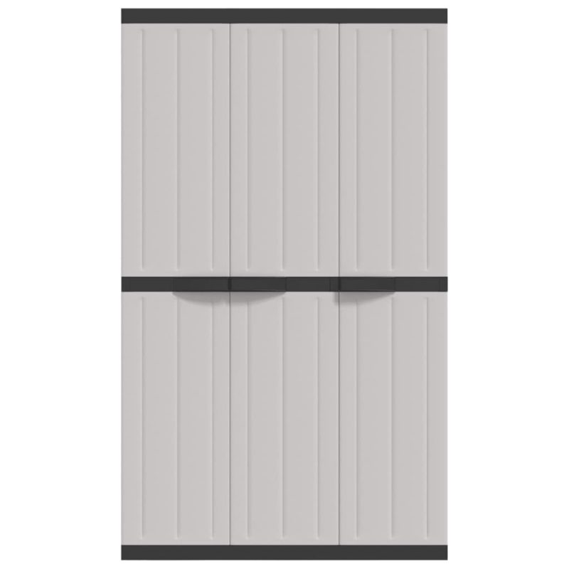 Vanjski ormarić za pohranu sivo-crni 97 x 37 x 165 cm PP - Slika 4
