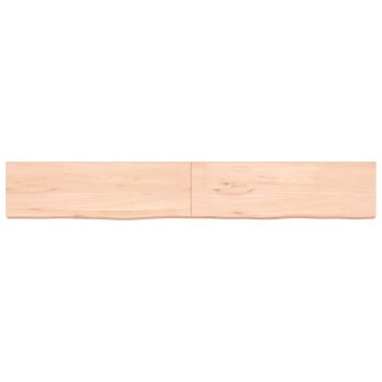 Zidna polica 200x30x(2-4) cm neobrađena masivna hrastovina