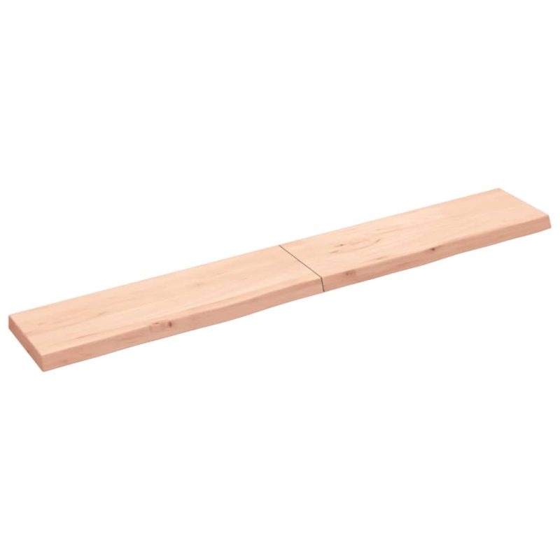 Zidna polica 200x30x(2-6) cm neobrađena masivna hrastovina