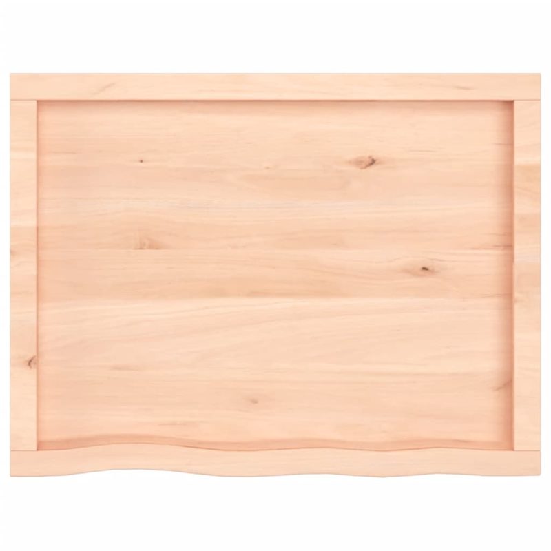 Zidna polica 80 x 60 x (2 - 6) cm neobrađena masivna hrastovina - Slika 3