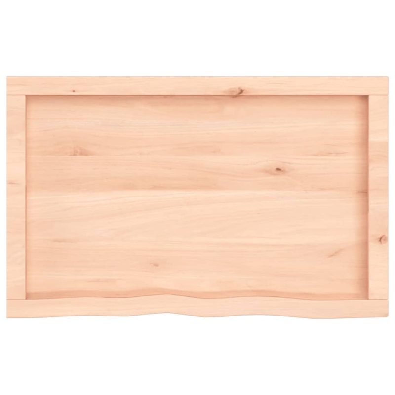 Zidna polica 80x50x(2-4) cm neobrađena masivna hrastovina - Slika 3