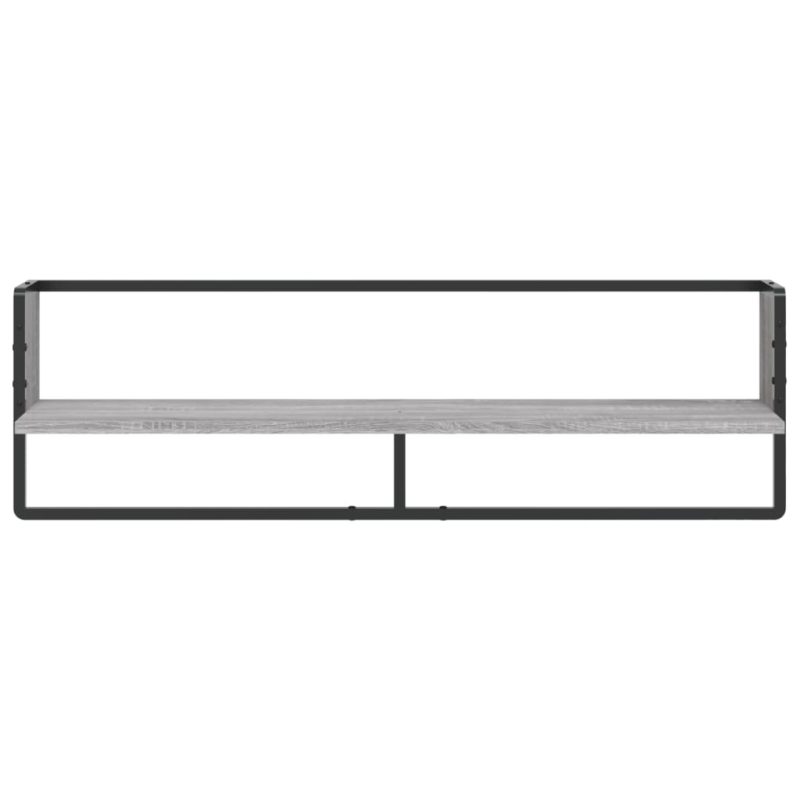 Zidna polica s prečkom boja hrasta sonome 100x25x30 cm - Slika 4