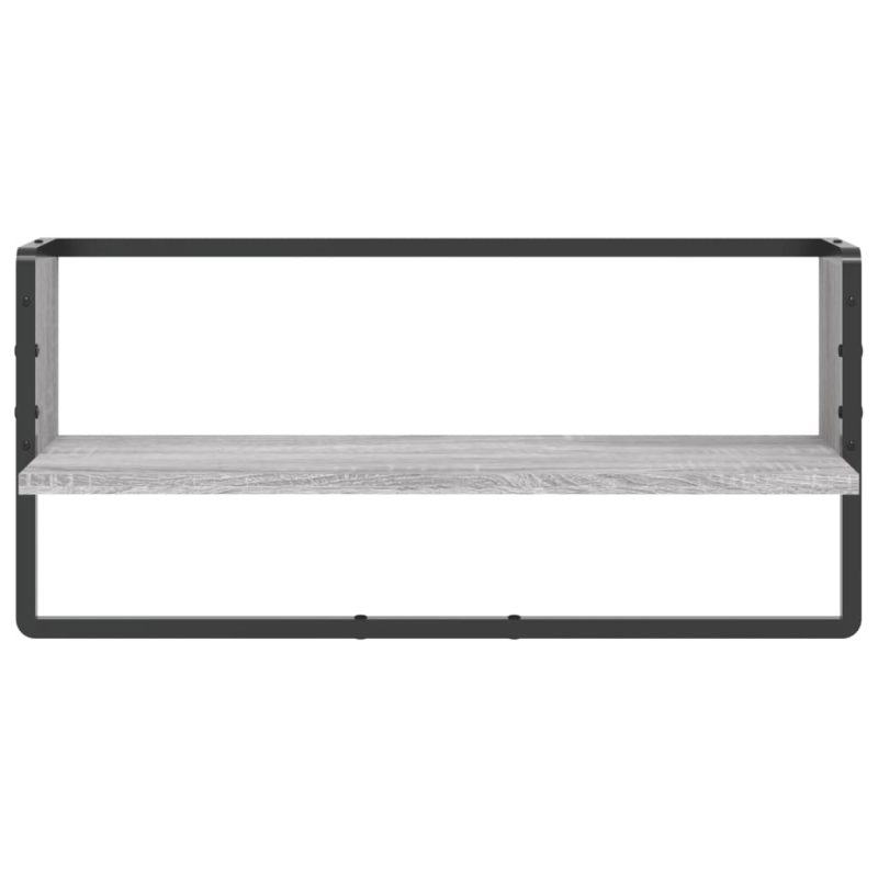 Zidna polica s prečkom boja hrasta sonome 65 x 25 x 30 cm - Slika 4