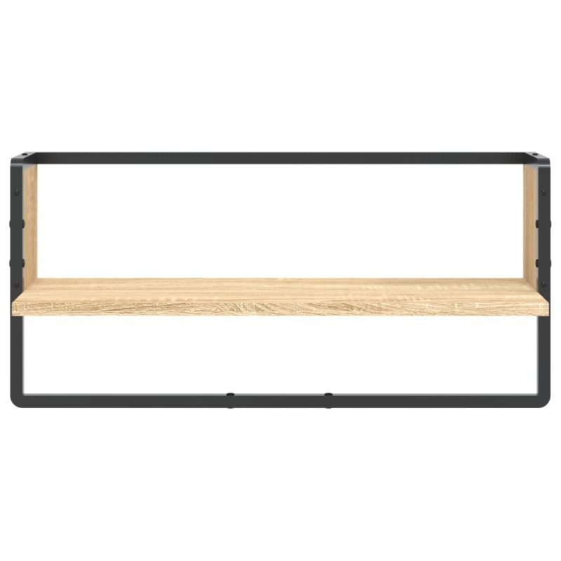 Zidna polica s prečkom boja hrasta sonome 65x25x30 cm - Slika 4
