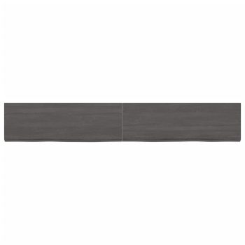 Zidna polica tamnosiva 180x30x(2-6) cm od obrađene hrastovine