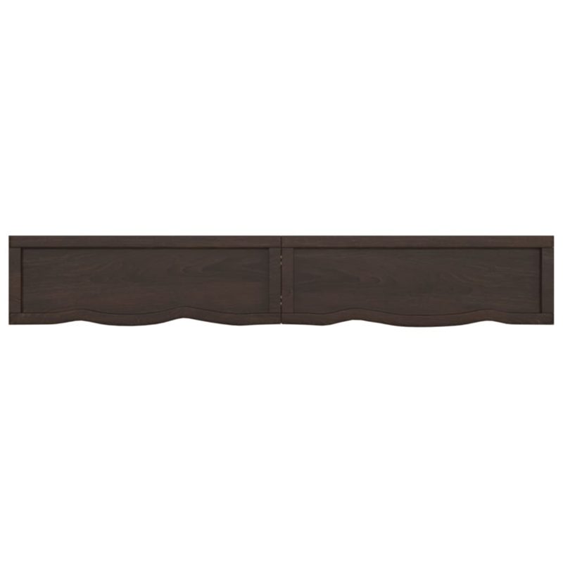 Zidna polica tamnosiva 180x30x(2-6) cm od obrađene hrastovine - Slika 3