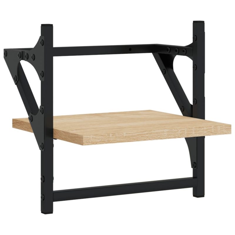 Zidne police s prečkama 2 kom boja hrasta sonome 30x25x30 cm - Slika 4