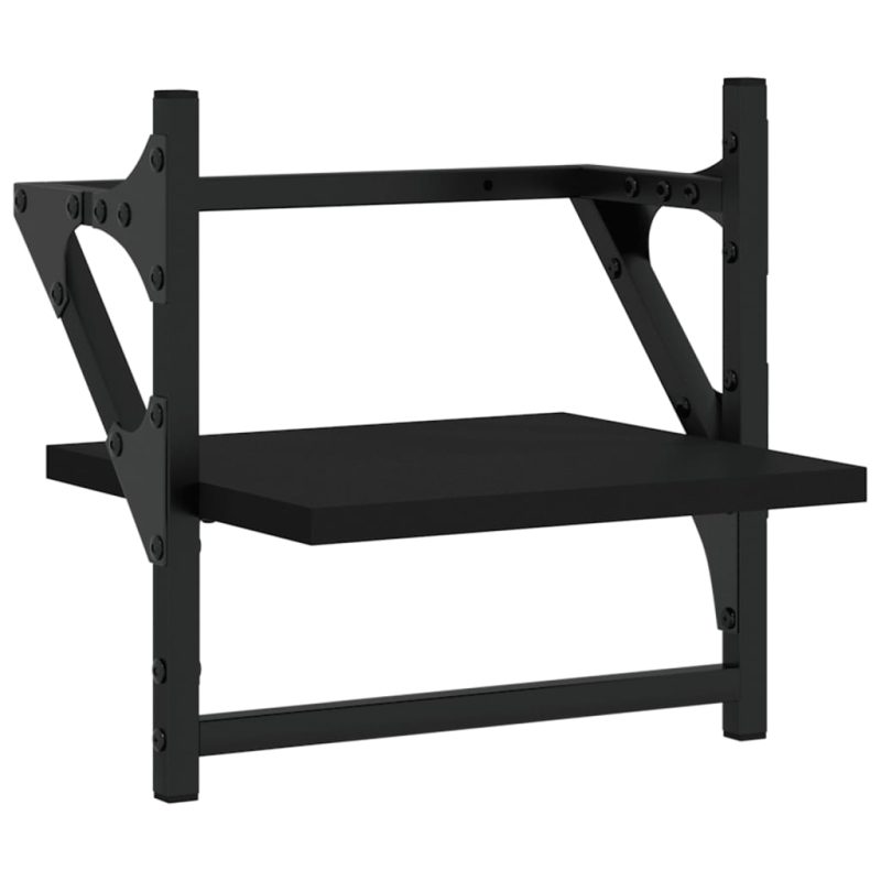 Zidne police s prečkama 2 kom crne 30 x 25 x 30 cm - Slika 4
