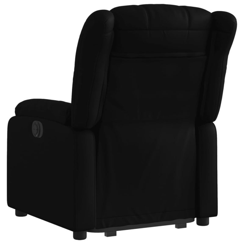Naslonjač na podizanje od umjetne kože crni - Slika 4