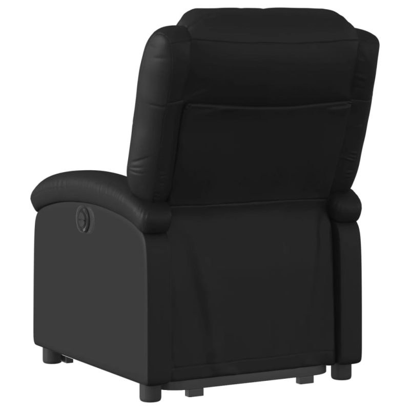 Naslonjač na podizanje od umjetne kože crni - Slika 4
