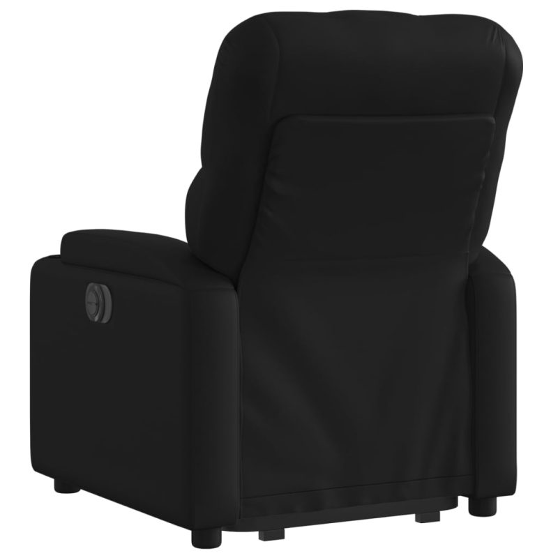 Naslonjač na podizanje od umjetne kože crni - Slika 4