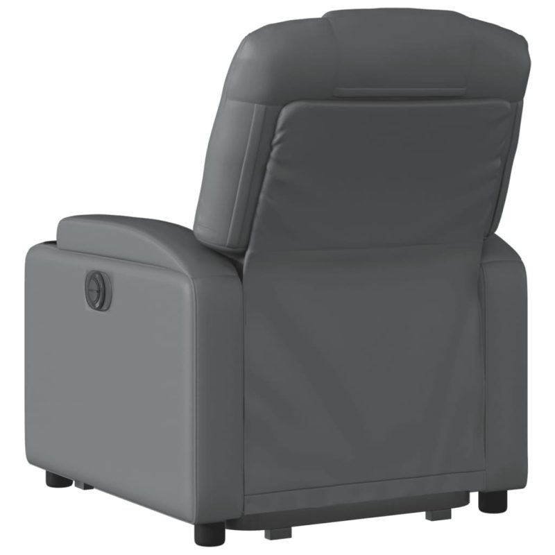 Naslonjač na podizanje od umjetne kože siva - Slika 4