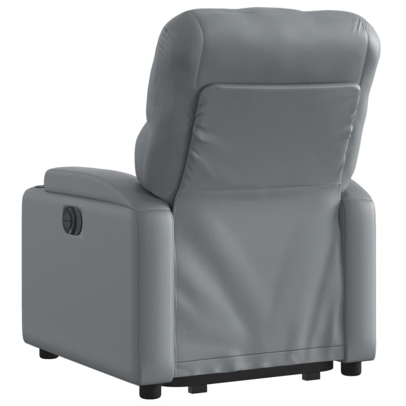 Naslonjač na podizanje od umjetne kože siva - Slika 4
