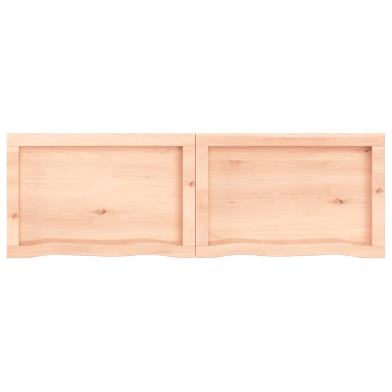 Zidna polica 120x40x(2-6) cm neobrađena masivna hrastovina - Slika 4