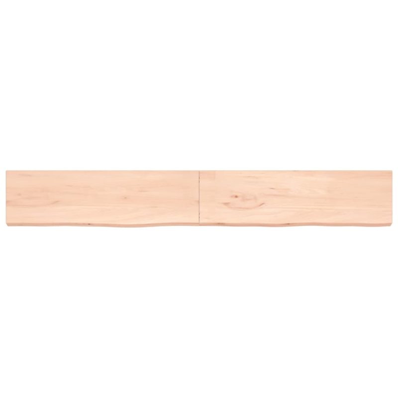 Zidna polica 220x30x(2-4) cm neobrađena masivna hrastovina
