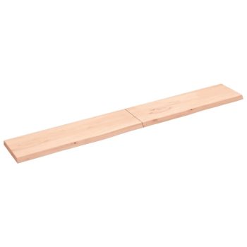 Zidna polica 220x30x(2-4) cm neobrađena masivna hrastovina