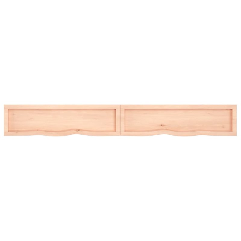 Zidna polica 220x30x(2-4) cm neobrađena masivna hrastovina - Slika 3
