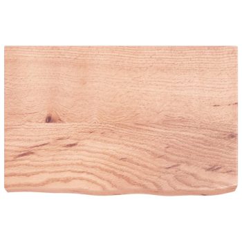 Zidna polica svjetlosmeđa 60x40x(2-6) cm obrađena hrastovina