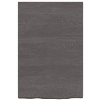 Zidna polica tamnosmeđa 40x60x(2-4) cm od obrađene hrastovine