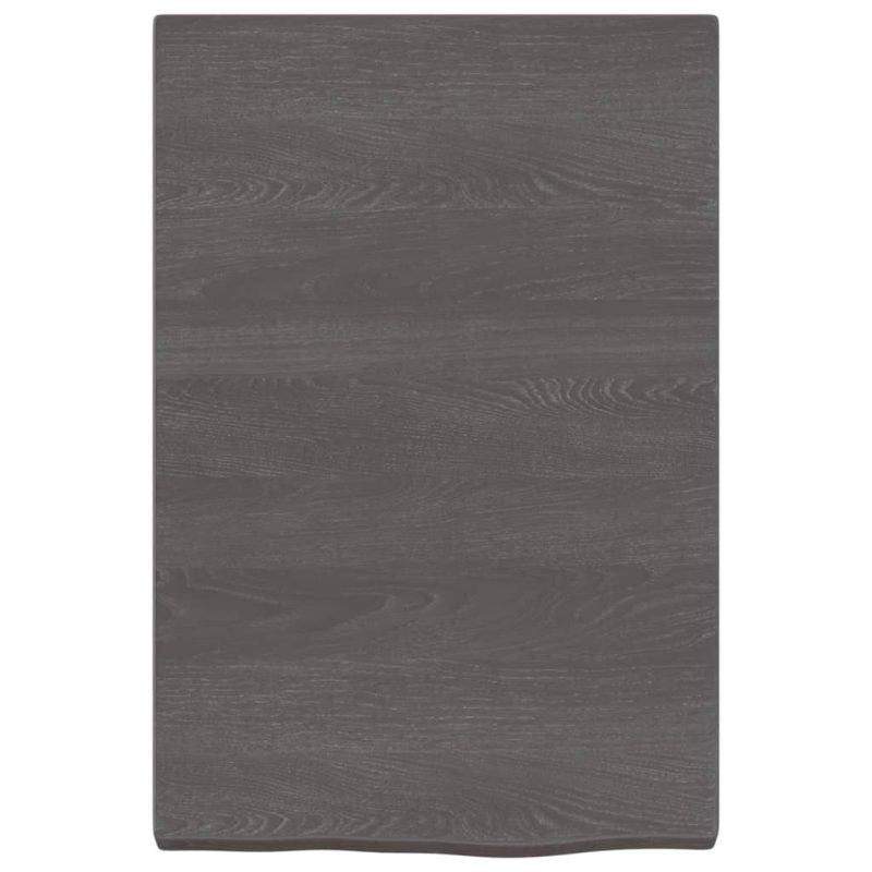 Zidna polica tamnosmeđa 40x60x(2-4) cm od obrađene hrastovine