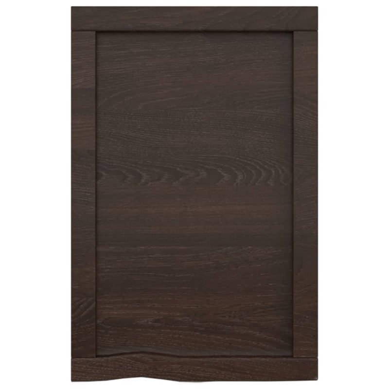Zidna polica tamnosmeđa 40x60x(2-4) cm od obrađene hrastovine - Slika 3