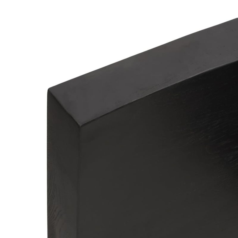 Zidna polica tamnosmeđa 60x60x(2-6) cm od obrađene hrastovine - Slika 3