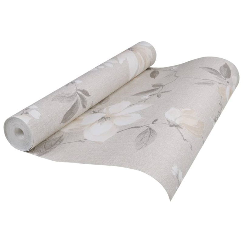 Zidna tapeta 3D s cvjetnim uzorkom siva - Slika 3