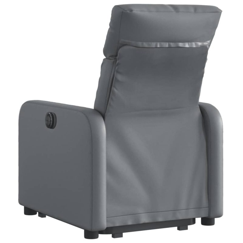 Naslonjač na podizanje od umjetne kože siva - Slika 4