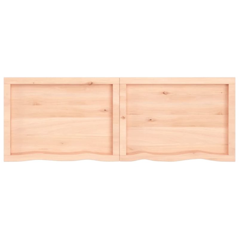 Zidna polica 160x50x(2-6) cm neobrađena masivna hrastovina - Slika 3