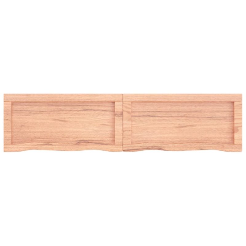 Zidna polica svjetlosmeđa 120x30x(2-6) cm obrađena hrastovina - Slika 3