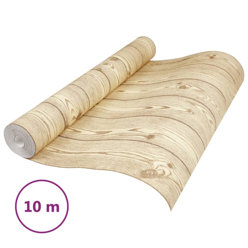 Zidna tapeta 3D s godovima drva smeđa