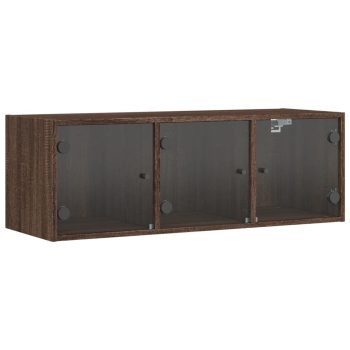 Zidni ormarić sa staklenim vratima boja hrasta 102 x 37 x 35 cm