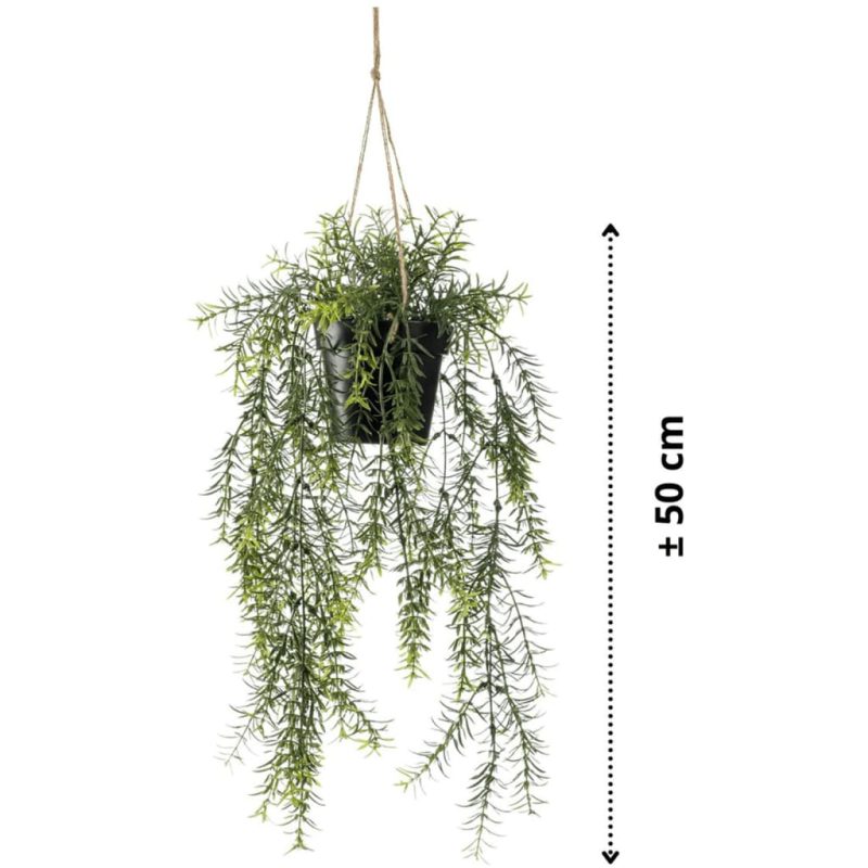 Emerald umjetni viseći grm šparoge u posudi 50 cm - Slika 3