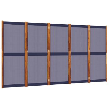 Sobna pregrada s 5 panela tamnoplava 350 x 180 cm