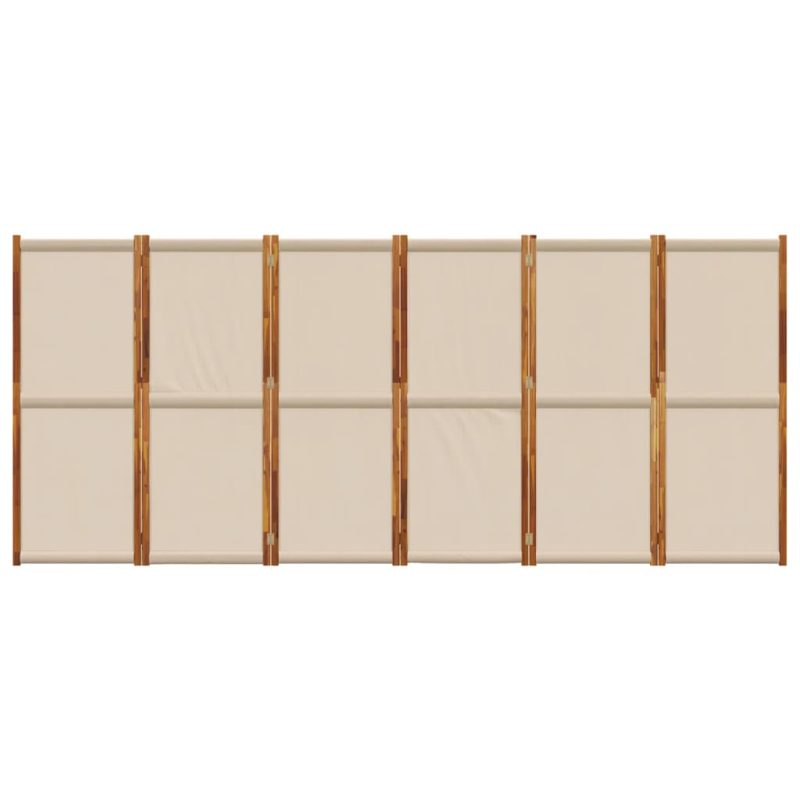 Sobna pregrada s 6 panela smeđesiva 420x180 cm - Slika 4