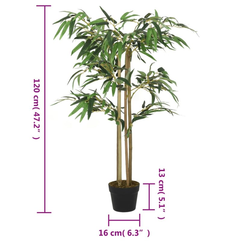 Umjetno stablo bambusa 760 listova 120 cm zeleno - Slika 4